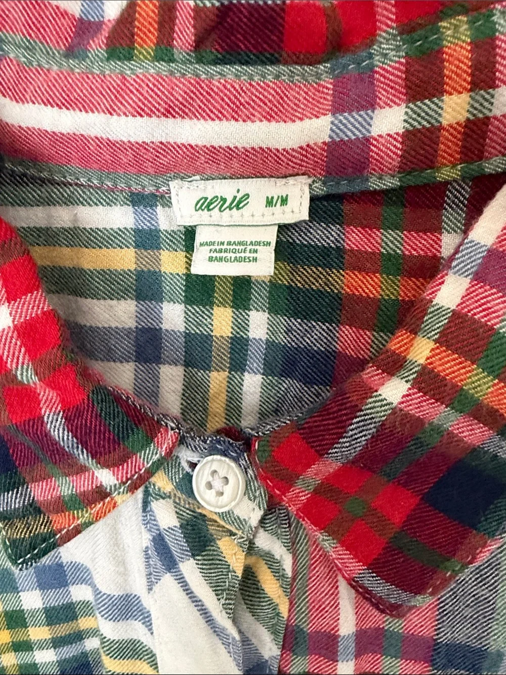 Aerie Plaid Button Down Top